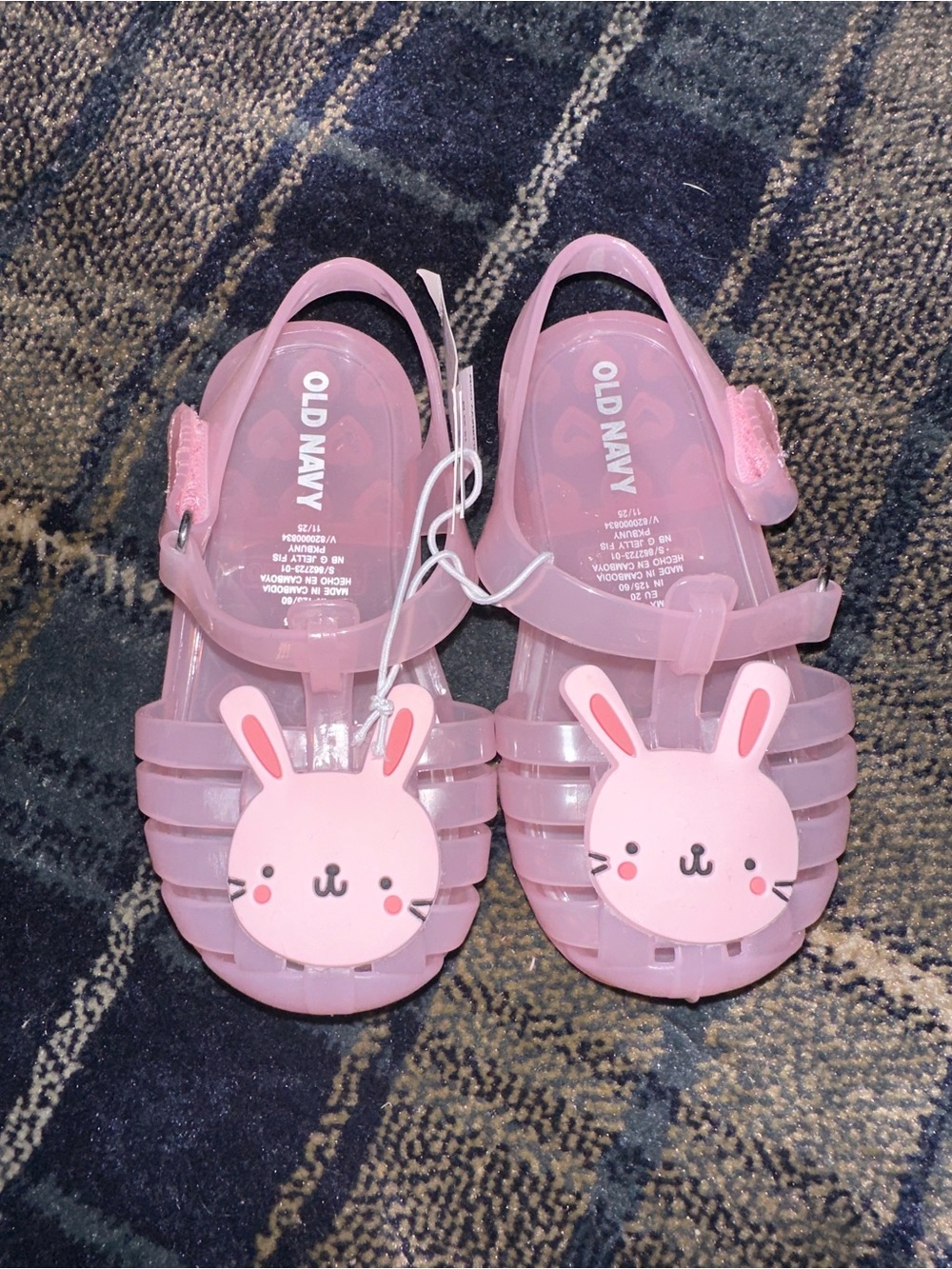 Old Navy Pink Jelly Sandals with Bunny Charm